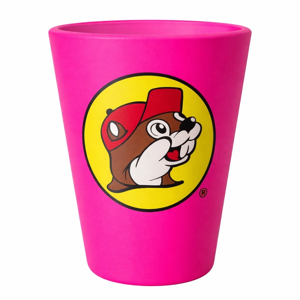 Buc-ee’s Hot Pink Beaver Logo Matte Shot Glass Neon Pink Souvenir
